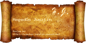 Hegedűs Jusztin névjegykártya