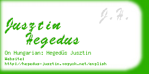 jusztin hegedus business card